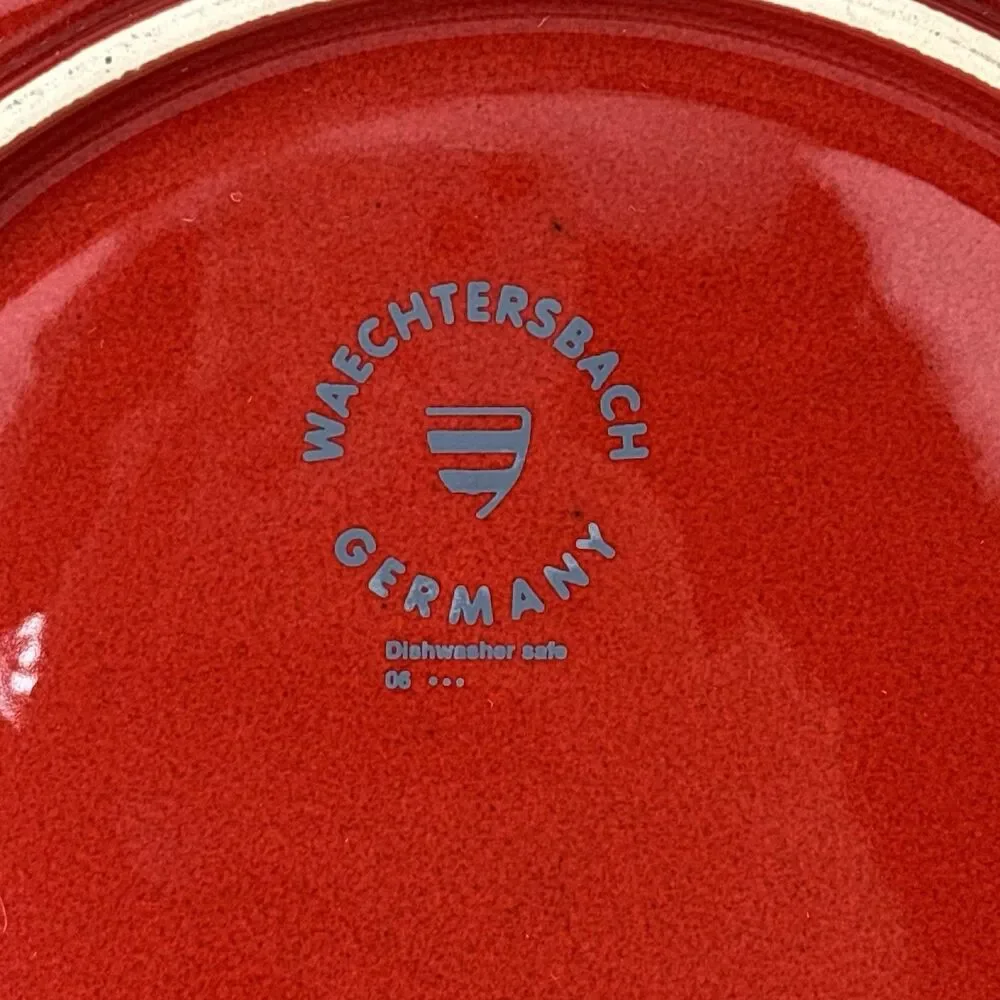 RARE WAECHTERSBACH 8.5”Red Salad Dessert Plate White Deer/Moose EMMA Germany